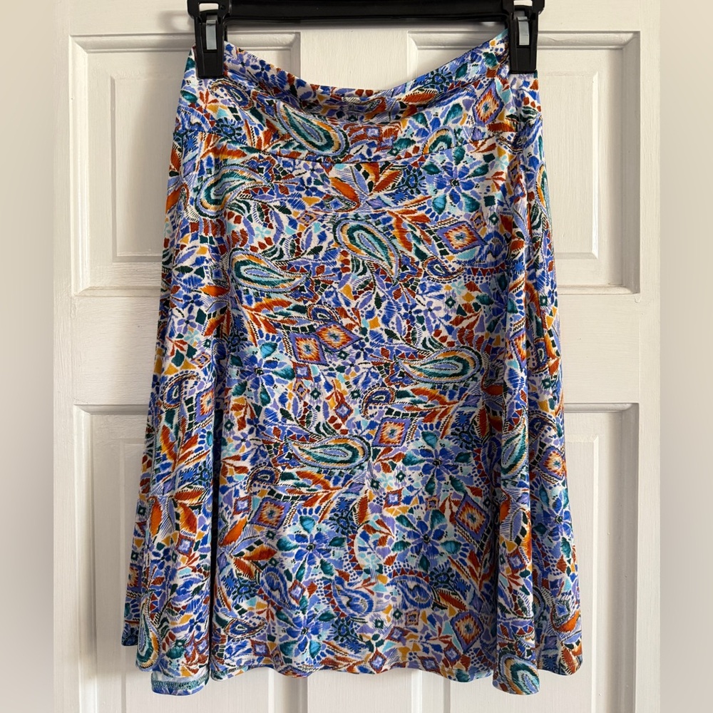 Salaam, Multi color print stretch knit skirt, size S - Picture 2 of 2